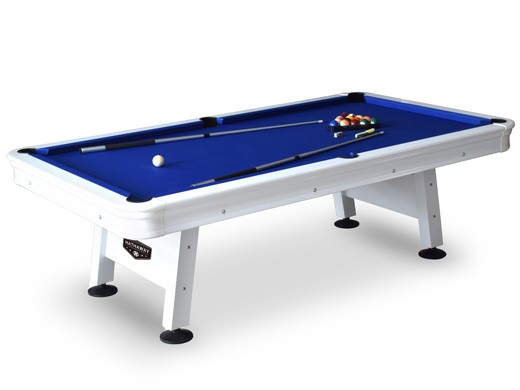 Hathaway Alpine 8-Ft. Outdoor Pool Table | White with Blue Felt