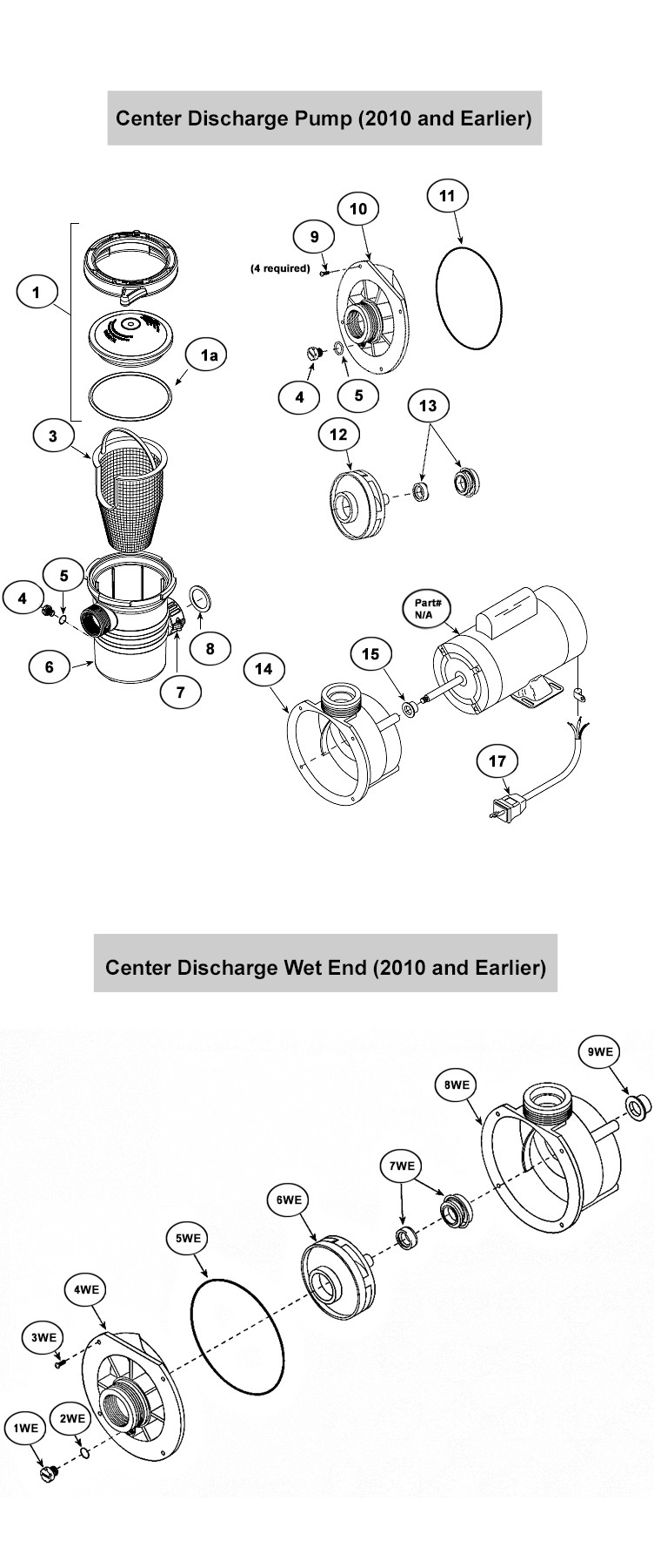Waterway Center Discharge 48-Frame 1.5HP Above Ground 2-Speed Pool Pump 115V | Jacuzzi Style Threads | 3' Twist Lock Cord | 3420612-1524 Parts Schematic