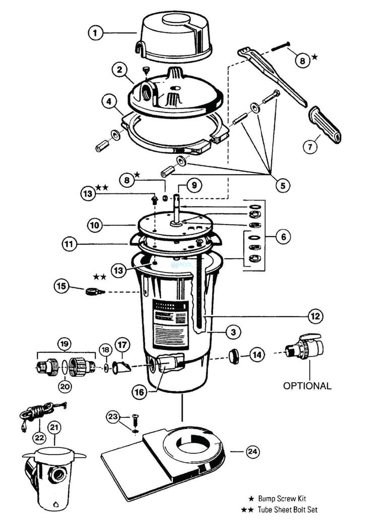 Hayward Perflex System DE 1HP with Hose Kit and Base | 20SQFT | EC40C80S Parts Schematic