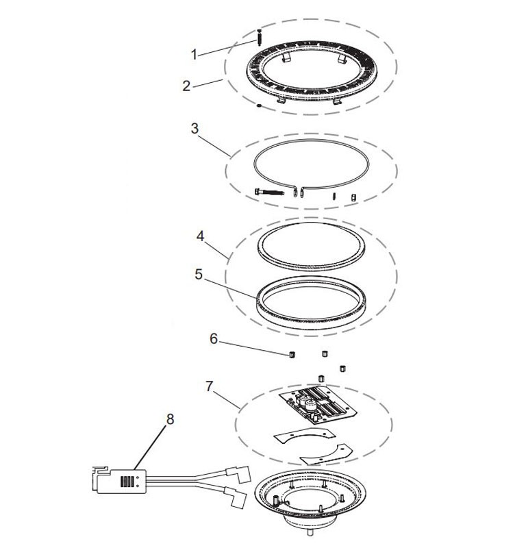 Pentair IntelliBrite 5G LED COLOR Pool Light for Inground Pools | 12V 100' Cord | 601012 Parts Schematic