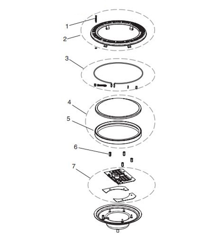 Pentair Intellibrite 5G WHITE Spa Light | 12V LED 100W 100' Cord | 640083 640152 Parts Schematic