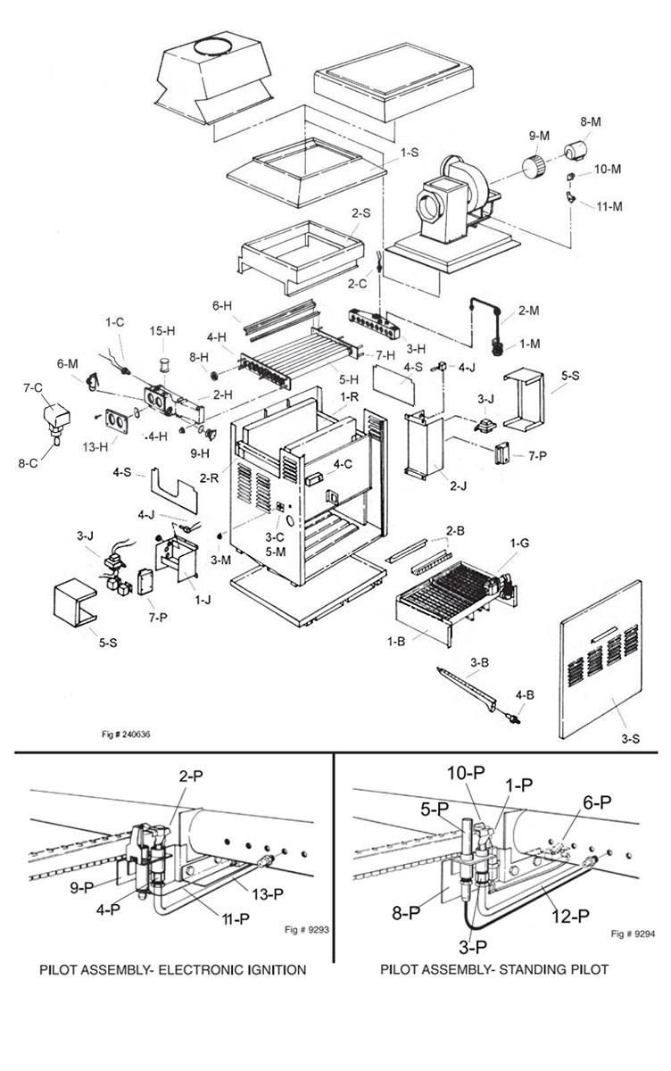 Raypak Raytherm P624 Commercial Swimming Pool Heater without Top | Natural Gas 627,000 BTUH  | California Code | 001430 Parts Schematic
