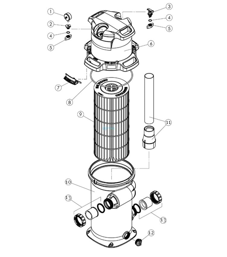 Hayward Swimclear Filter | 100 sq. ft. | C100S Parts Schematic