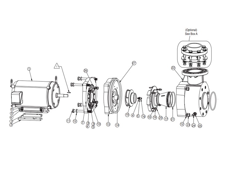 Pentair EQKT500 Commercial TEFC Pool Pump Without Strainer | NEMA Rated | 3 Phase | 208-230 460V 5HP | 340608 Parts Schematic