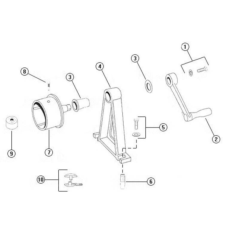 Rocky's Reel Systems #4 Permanent Residential Reel System | End System Only With 4" Hubs | 313 Parts Schematic