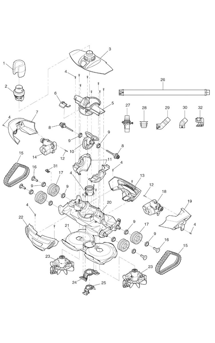 Zodiac MX8 Elite Suction Pool Cleaner | MX8EL Parts Schematic