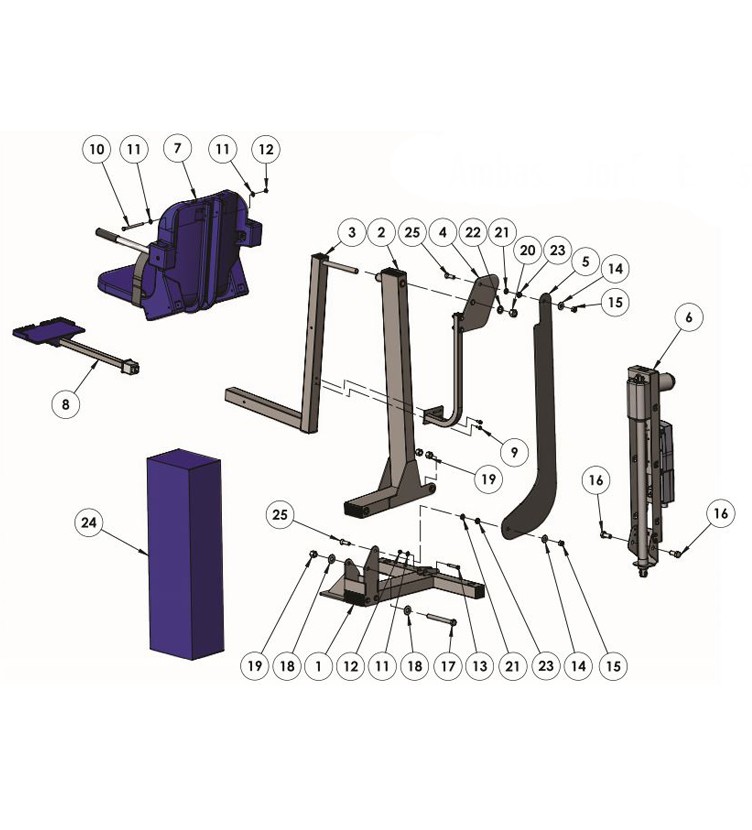 Aqua Creek Ambassador Pool Lift Deep Draft | No Anchor | White with Blue Seat | F-PPXRD-NA Parts Schematic