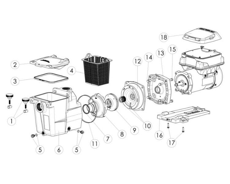 Hayward Super Pump Variable Speed 1.65HP Pool Pump | 230V | W3SP2603VSP *Free Next Day Delivery* Parts Schematic