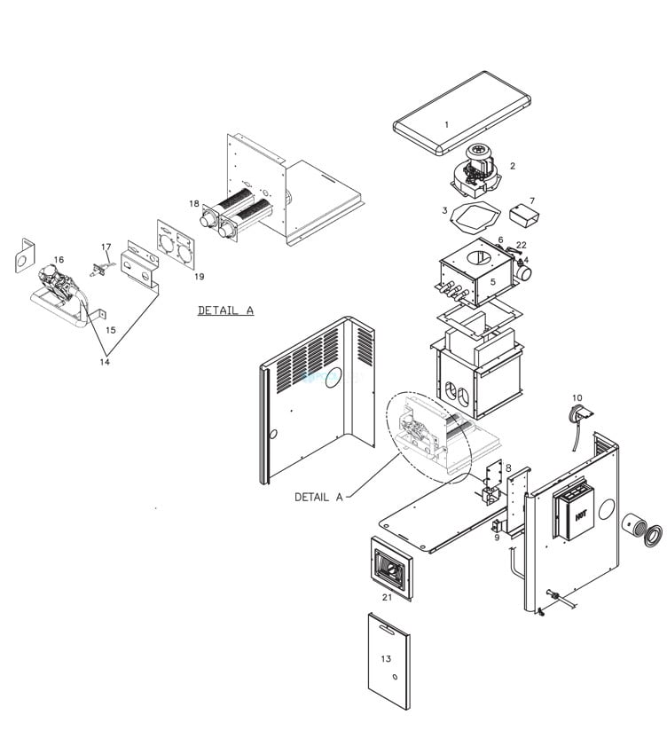 Hayward H-Series Above Ground Pool & Spa Heater | Cupro Nickel Exchanger | 135,000 BTU | Natural Gas | H135ID1 Parts Schematic