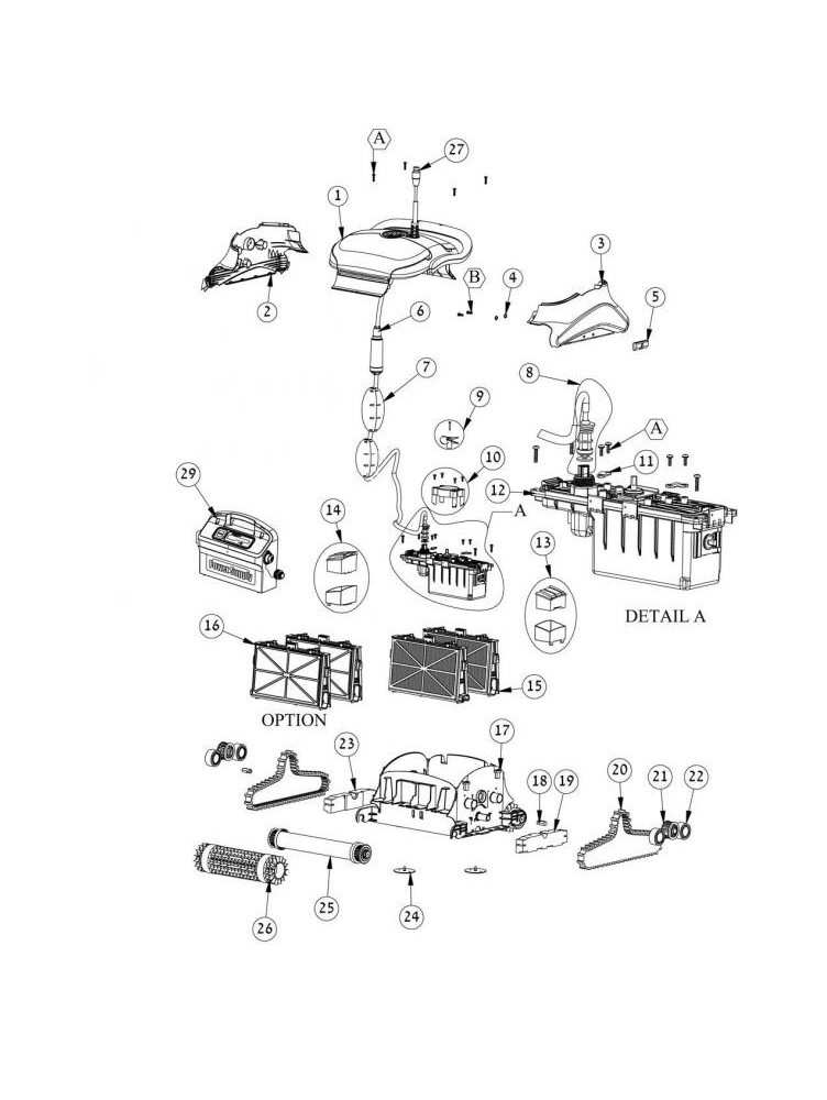 Maytronics Dolphin Nautilus CC Pro Plus WiFi Connected Robotic Pool Cleaner | 99996207-PCI Parts Schematic
