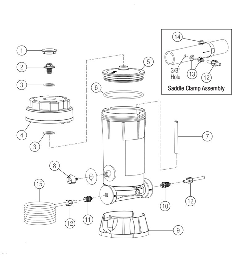 Hayward Automatic Off-Line Chlorine Feeder | CL220EF Parts Schematic