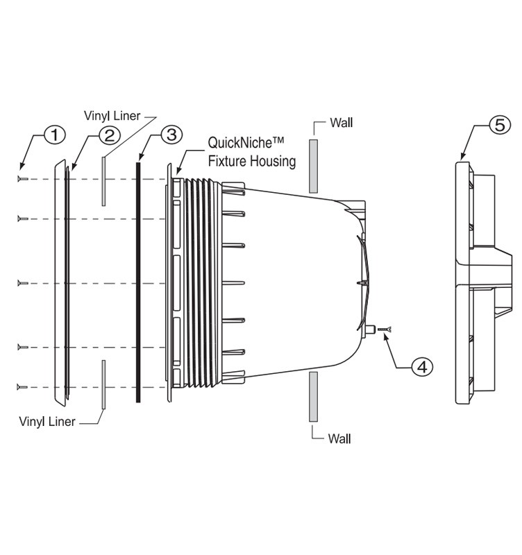 Pentair QuickNiche Plastic Vinyl Niche | 620004 Parts Schematic