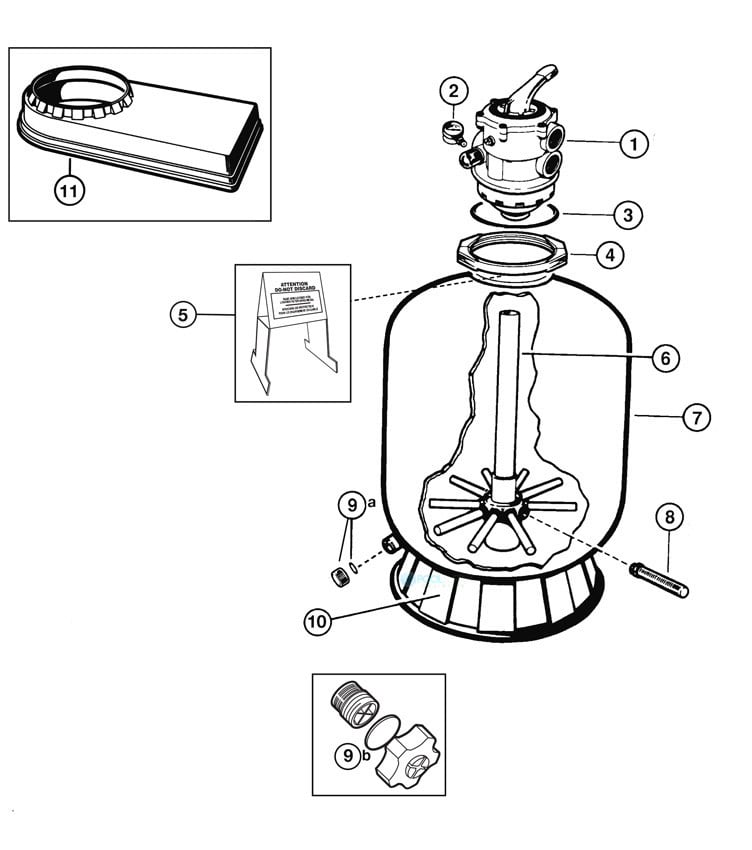 Hayward Pro Series Sand Filter System | 1.75 Sq Ft 1.5HP Power-Flo LX Pump | S180T1580X15S Parts Schematic
