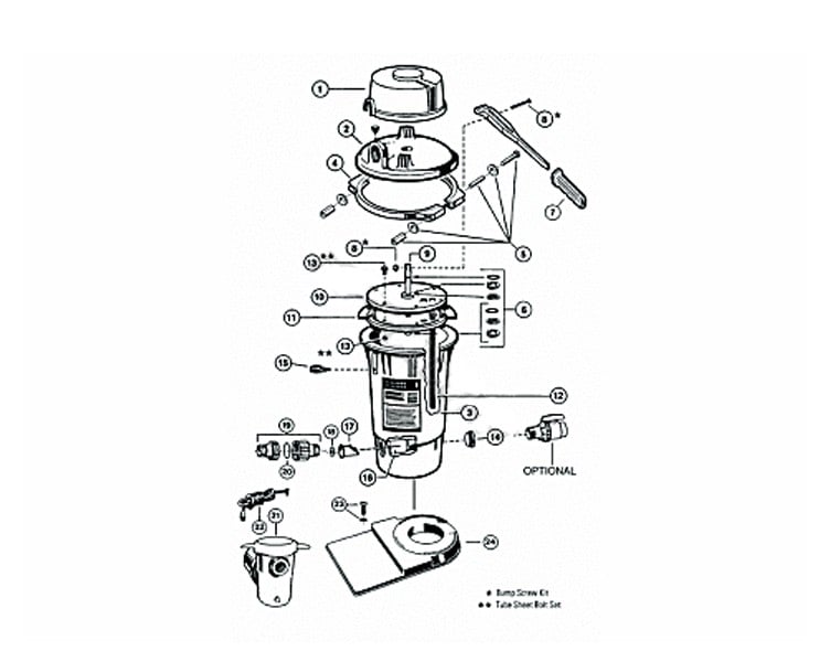 Hayward Perflex System DE 1.5HP with Hose Kit | 25SQFT | W3EC50C93S Parts Schematic