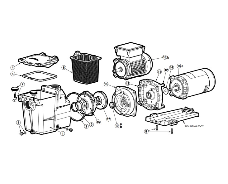 Hayward Super Pump Up-Rated Pool Pump | 0.5HP 115V | W3SP2600X5 Parts Schematic