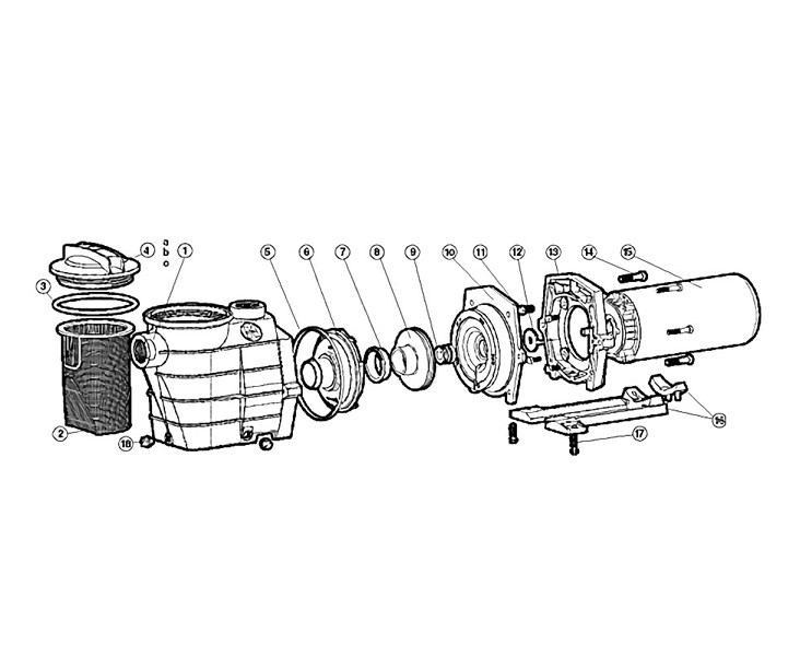 Hayward Super II Single Speed Pool Pump | 115-230V 1.5HP Max Rated | W3SP3010X15AZ Parts Schematic