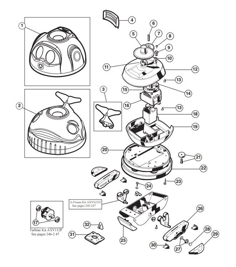 Hayward Wanda the Whale Above Ground Suction Pool Cleaner | Includes Hoses | W3900 Parts Schematic