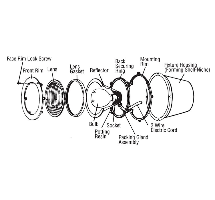 Hayward DuraLite Replacement Light | 400W 120V 100' Cord | SP0503100 Parts Schematic