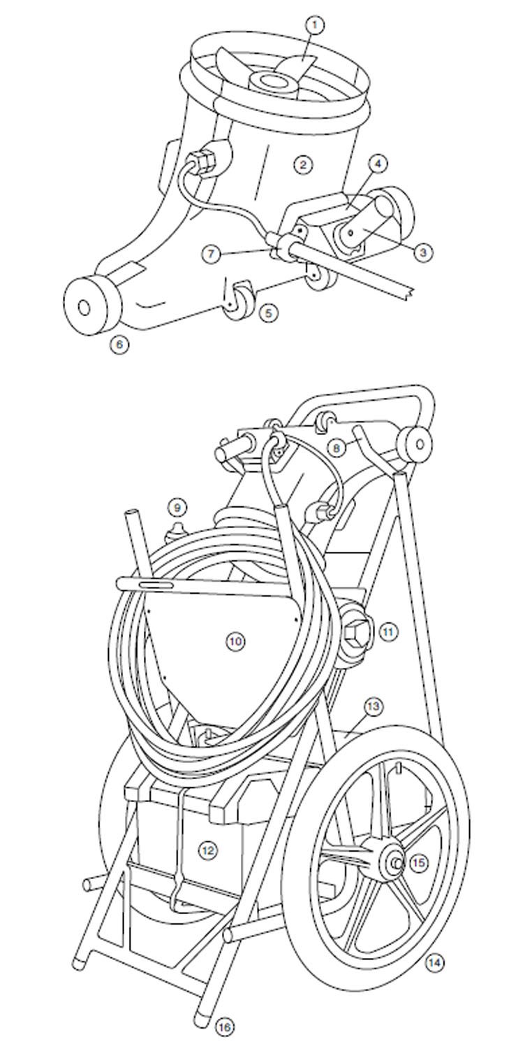 Hammer-Head Service-21 Cleaner 21" - 40' Cord | SERVICE-21 Parts Schematic