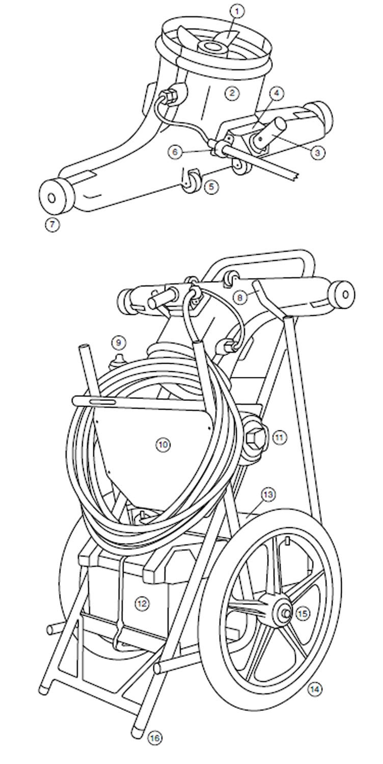 Hammer-Head Service-30 Cleaner - 30" - 60' Cord | SERVICE-30 Parts Schematic