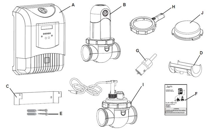 Jandy AquaPure Ei Series Salt Generator | 35,000 Gallons | 120V Plug-In | APURE35PLG Parts Schematic