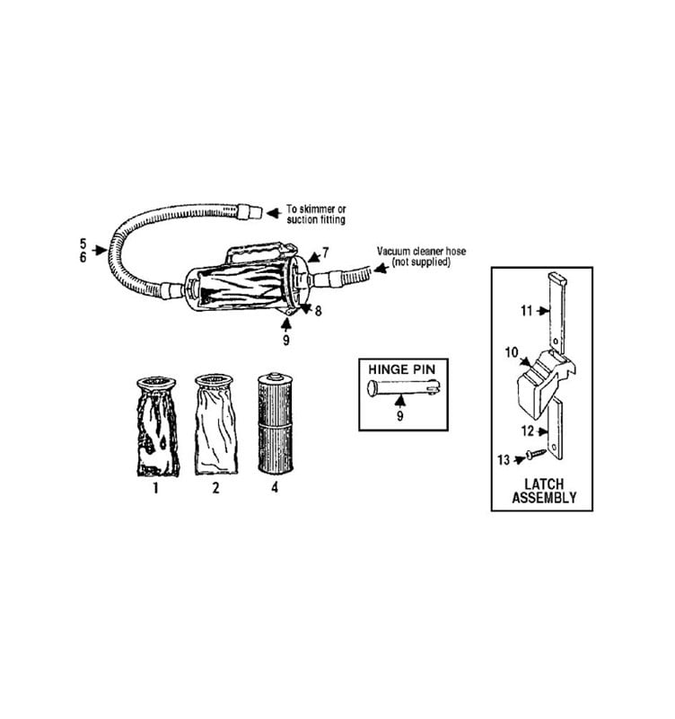 Pentair Large Capacity Snap Open Leaf Trap | 5 Ltr. | R211084 R211084K Parts Schematic