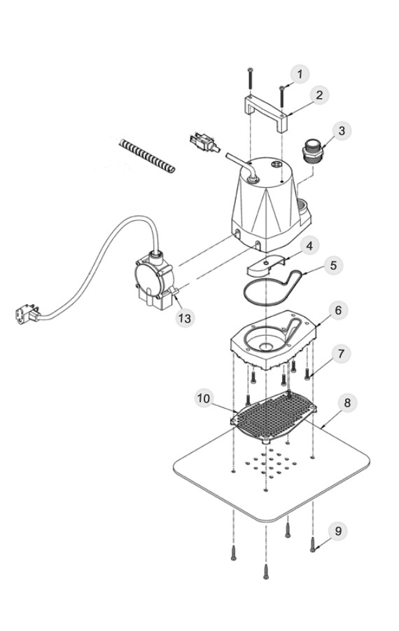 Franklin Electric Little Giant 5-APCP Pool Cover Pump | 1200 GPH 25 Foot Cord | 505600 Parts Schematic
