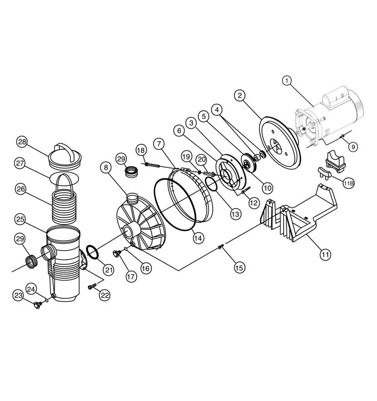 Pentair Challenger 2.5HP High Pressure Energy Efficient  Pool Pump Full Rated 208V 230V | 346209 Parts Schematic