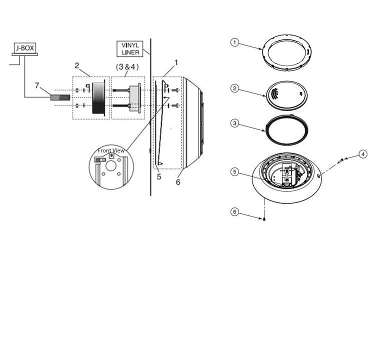 Pentair Aqualumin lll Wall Mount Bracket Assembly | 619547 Parts Schematic
