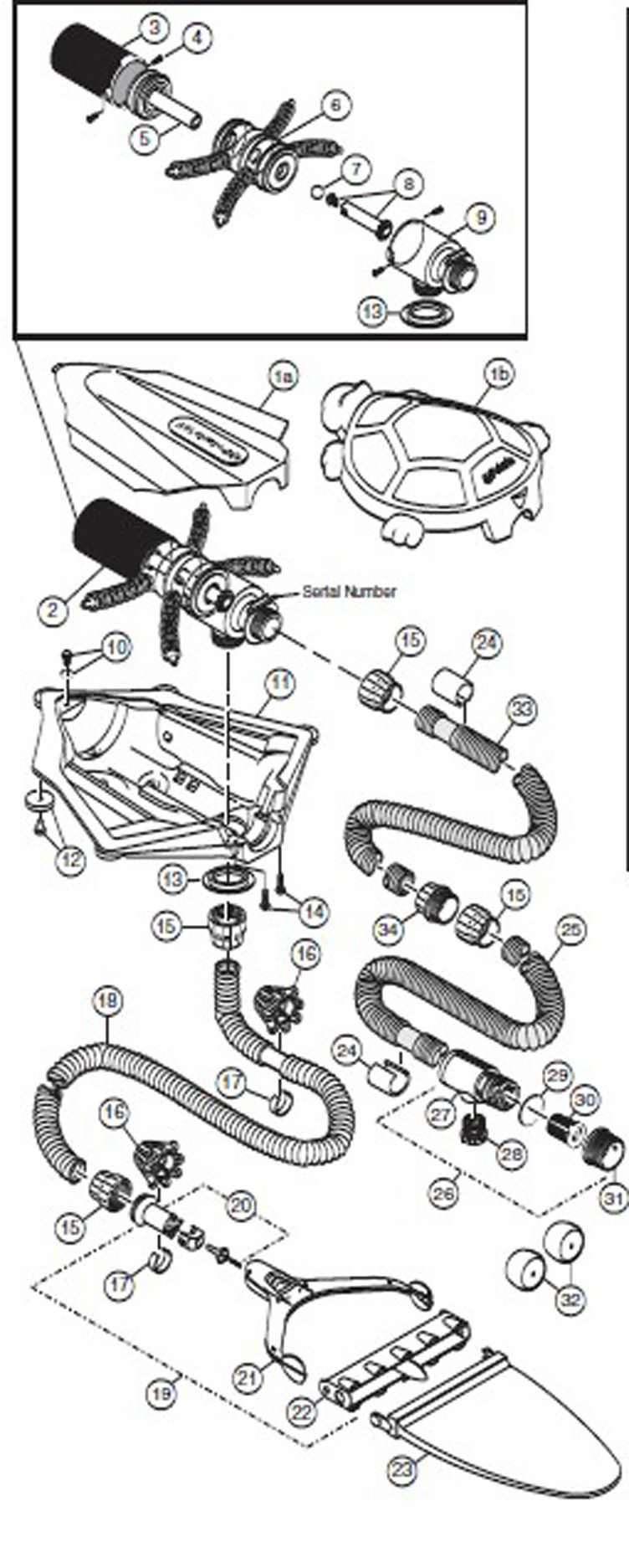 Polaris Vac-Sweep 165 In Ground Pressure Side Pool Cleaner | Includes 32' Hose | 6-120-00 Parts Schematic