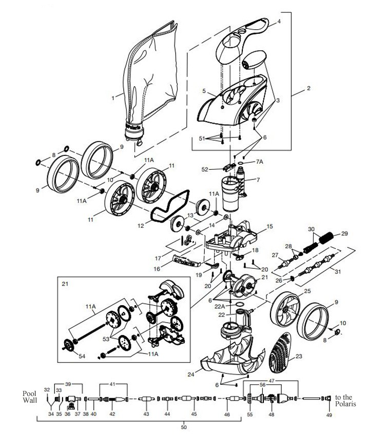 Polaris Vac-Sweep 3900 Sport In Ground Pressure Side Pool Cleaner | Includes Head & Hose | F6 Parts Schematic
