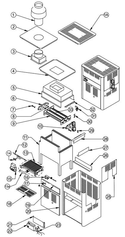 Pentair Minimax High Performance Above Ground & Spa Heater - Electronic Ignition - Natural Gas - 75000 BTU - 460399 Parts Schematic