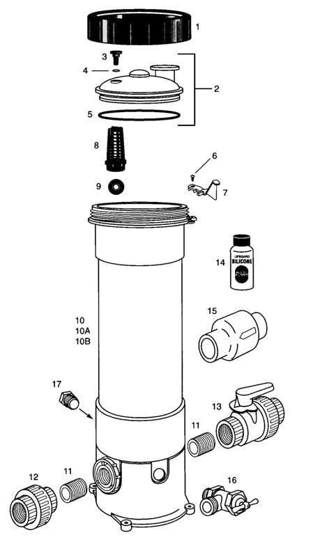 Pentair Automatic Commercial High Capacity Chlorinator | HC-3315 | R171215 Parts Schematic