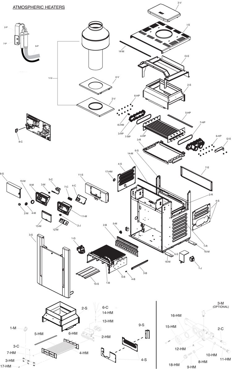 Raypak Digital ASME Natural Gas Commercial Swimming Pool Heater | 399k BTU Cupro Nickel Heat Exchanger | Altitude 0-1999 Ft | C-R406A-EN-X 010201 | B-R406A-EN-X #50 017402 Parts Schematic