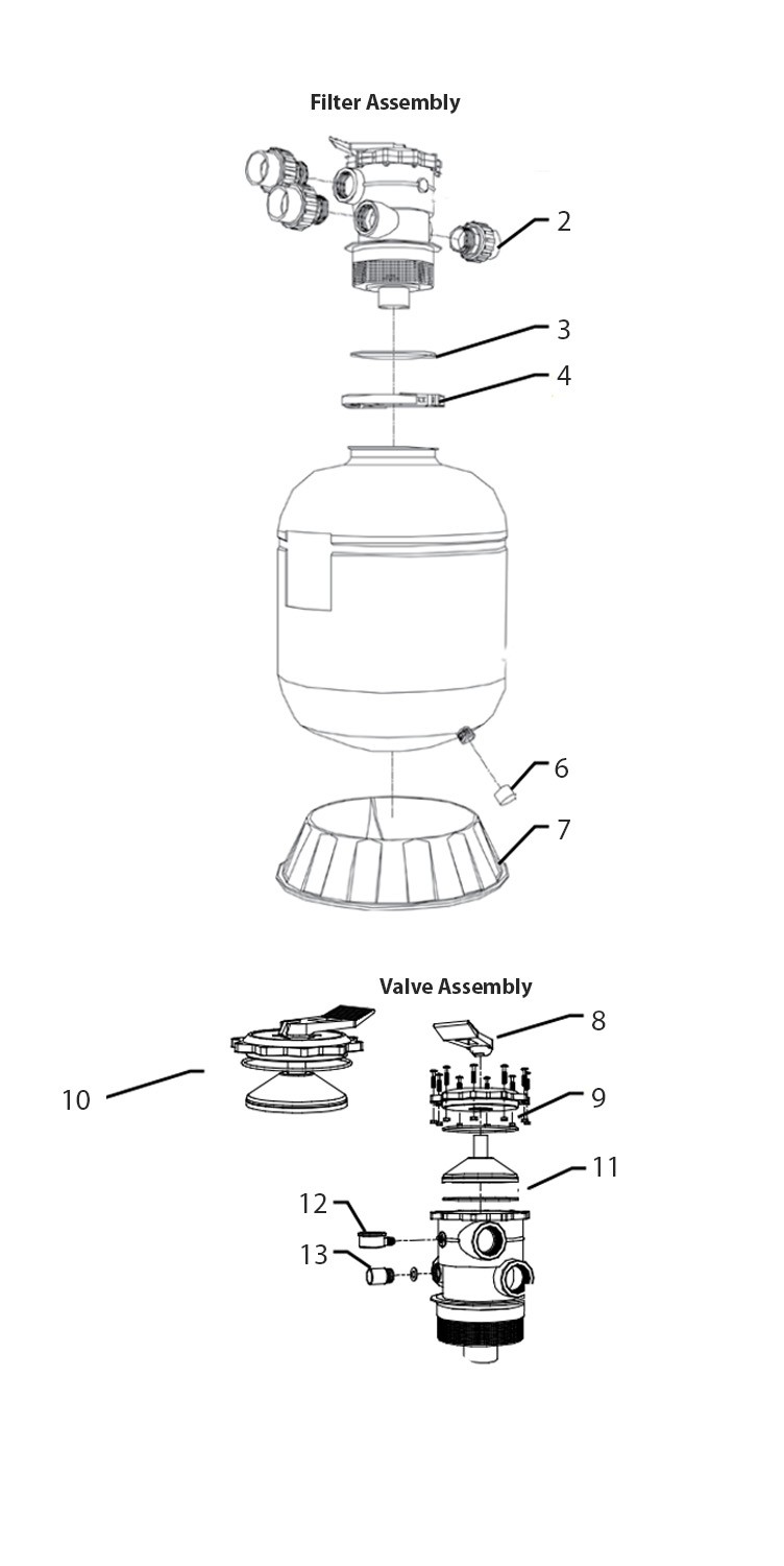 Aqua Ultraviolet Ultima II Bio-Mechanical Filtration System | 20,000 Gallon | 2" Media Filter | A50119 Parts Schematic
