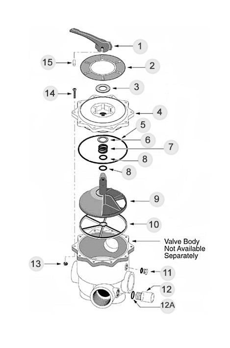 Pentair Sta-Rite Side Mount 2" Multi Port Backwash Valve Kit | 18201-0200 Parts Schematic