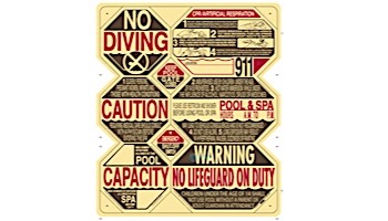 Traffic Graphix California Pool & Spa 8 in One Safety Sign | 39" x 46" | TGCS2001