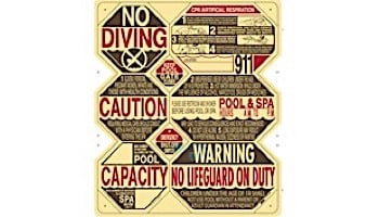 Traffic Graphix California Pool & Spa 8 in One Safety Sign | 39" x 46" | TGCS2001