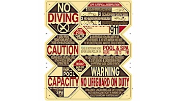 Traffic Graphix California Pool & Spa 8 in One Safety Sign | 39" x 46" | TGCS2001