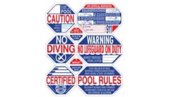Traffic Graphix Nevada Pool 8 in One Safety Sign | 40" x 48" | TGPS1002