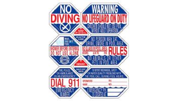 Traffic Graphics 40" x 48" 8-in-1 Texas Pool Safety Sign | TGPS1004