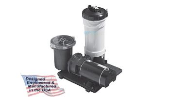 Waterway TWM Above Ground Pool Cartridge Filter System | 1HP Pump with Trap 25 Sq. Ft. Filter | 3' NEMA Cord | 520-4040