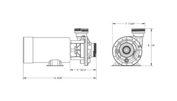 Waterway Hi-Flo II Horizontal Side Discharge 48-Frame 2HP Above Ground 2-Speed Pool Pump 115V | 3' NEMA Cord | PH2200-6R