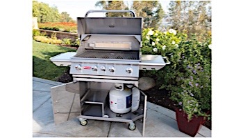 Bull Barbecue Angus 30" 4-Burner Stainless Steel Propane Grill Cart with Lights | 44000