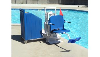 Aqua Creek Patriot Portable Pool Lift | Sand Ballast System | White with Blue Seat | F-12PPL-HD-AT1