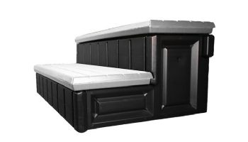 Confer Plastics 36" Storage Step Gray Black Sidewalls | LASS36-SC-G-BLK