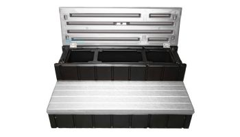 Confer Plastics 36" Storage Step Gray Black Sidewalls | LASS36-SC-G-BLK