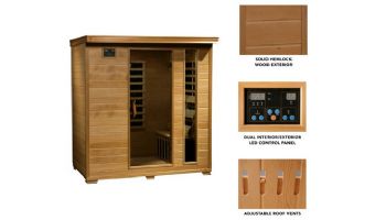 HeatWave Monticello 4-Person Hemlock Infrared Sauna with 9 Carbon Heaters | SA2418