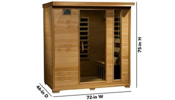 HeatWave Monticello 4-Person Hemlock Infrared Sauna with 9 Carbon Heaters | SA2418