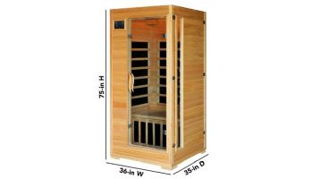 HeatWave Buena Vista 1-2 Person Hemlock Infrared Sauna with 4 Carbon Heaters | SA2402